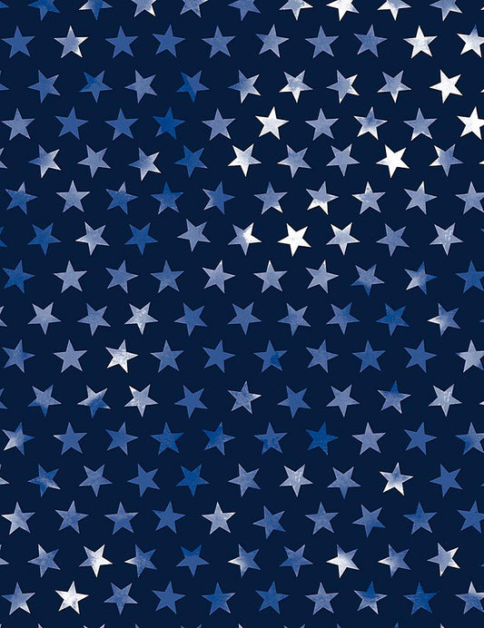 Patriotic Stars Navy Blue Timeless Treasures Cotton Fabric TT-C8792-NAVY