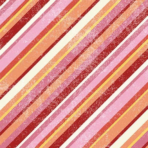 Peace Love Pickleball Stripe Coral Emma Schonenberg Michael Miller Cotton Fabric MM-DDC12127-CORA-D