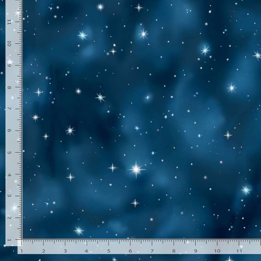 Peace and Harmony Holy Night Sky Night Blue Dona Gelsinger Timeless Treasures Cotton Fabric TT-DONA-CD3899-NIGHT