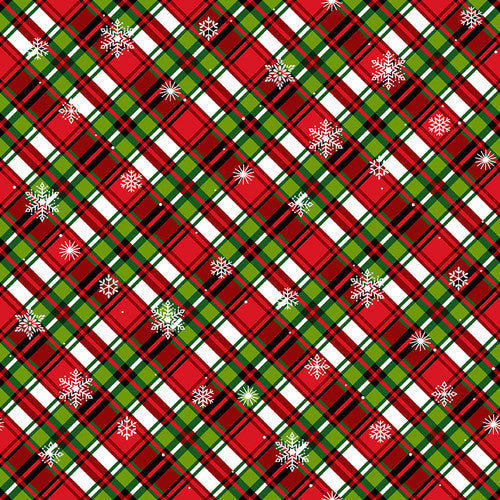 Peace on Earth Plaid Red Green Color Principle Henry Glass Cotton Fabric HG-3265-86
