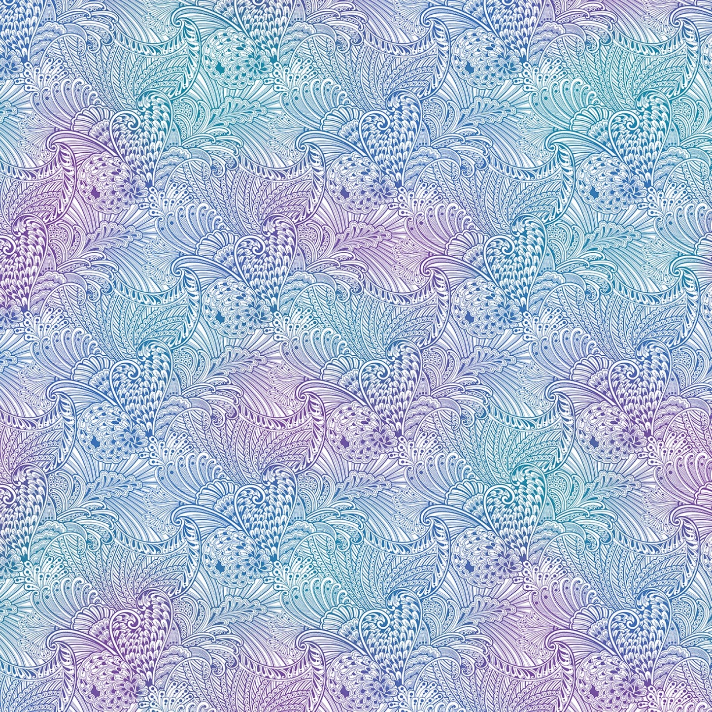 Peacock Flourish 108" wide back Opulence Mottled White Multi Ann Lauer Benartex Cotton Fabric BE-10230W-09