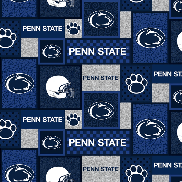 Penn State Nittany Lions NCAA College Patch Sykel Enterprises Polyester Fleece Fabric PS-1177 | US Fabric Shop