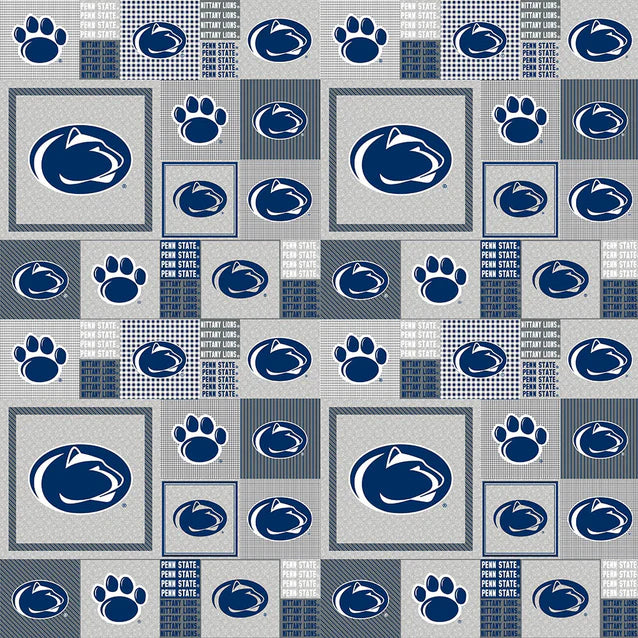 Penn State Nittany Lions NCAA College Grey Box Sykel Enterprises Polyester Fleece Fabric PS-158
