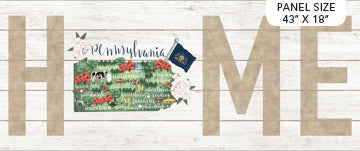 Pennsylvania My Home State Panel 18" Jetty Home Northcott Cotton Fabric