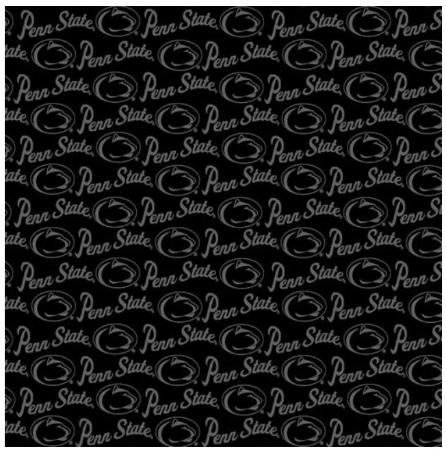 Pennsylvania State Nittany Lions NCAA College Black on Black Mini Pigment Print Sykel Enterprises Cotton Fabric PS-1393-BL