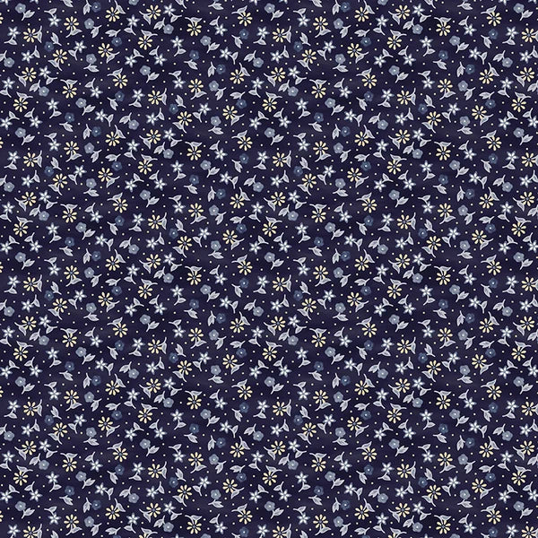 Petite Petals 2 Toss Mix Blue Paintbrush Studios Cotton Fabric PBS-120-26283