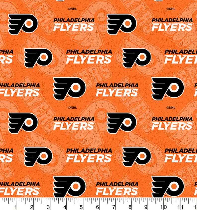 Philadelphia Flyers NHL Hockey Tone on Tone Cotton Fabric NHL-1199 FLY