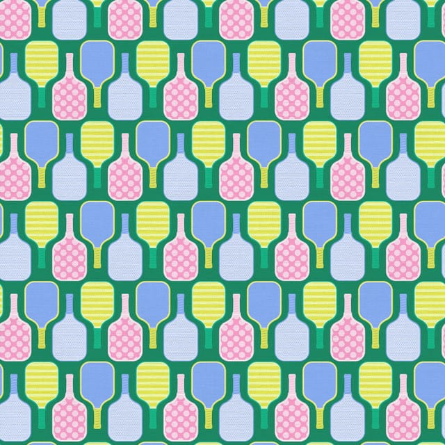 Pickleball Playtime Paddles Green Paintbrush Studio Cotton Fabric PBS-120-25078 | US Fabric Shop