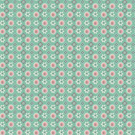 Piece & Plenty Blossoms Sea Glass Green Lori Holt Riley Blake Designs Cotton Fabric