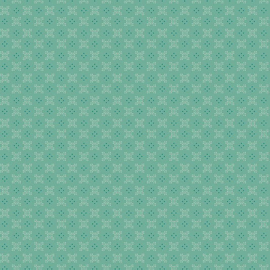 Piece & Plenty Stitching Dot Cluster Sea Glass Green Lori Holt Riley Blake Designs Cotton Fabric