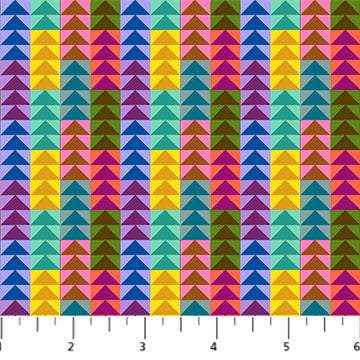 Piecework Flying Geese Schoolhouse Multi Anna Maria Parry Northcott Cotton Fabric NC-AMT110-23L