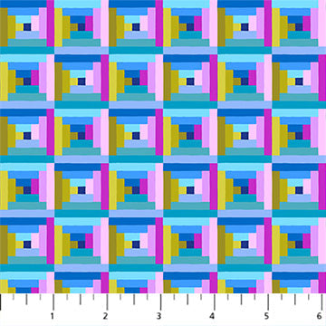 Piecework Log Cabin Beach Multi Anna Maria Parry Northcott Cotton Fabric NC-AMT115-64C