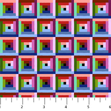 Piecework Log Cabin Metro Multi Anna Maria Parry Northcott Cotton Fabric NC-AMT115-23L