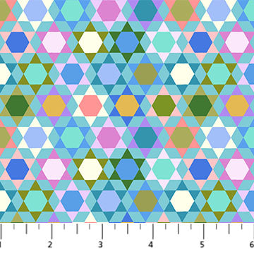 Piecework Oh My Stars Daylight Multi Anna Maria Parry Northcott Cotton Fabric NC-AMT112-40V