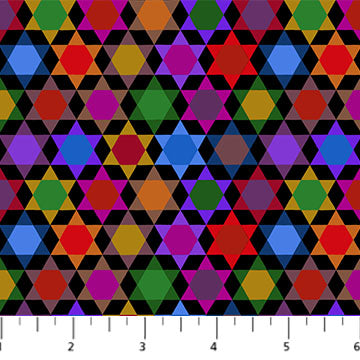 Piecework Oh My Stars Mosaic Multi Anna Maria Parry Northcott Cotton Fabric NC-AMT112-99L