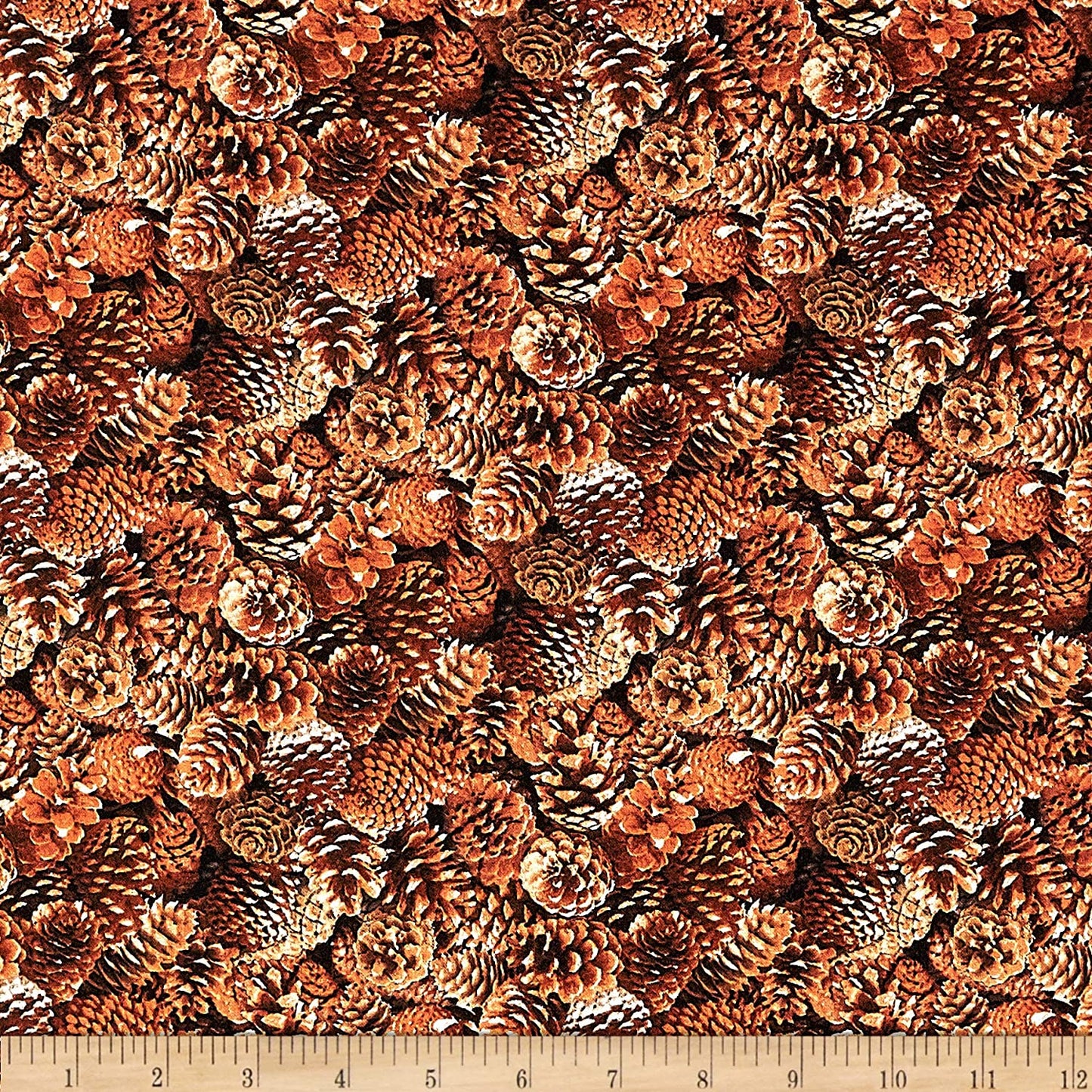 Pinecones North American Wildlife Pinecones Brown Elizabeth's Studio Cotton Fabric ES 454 Brown