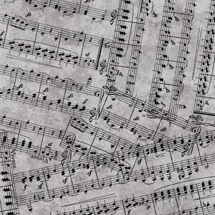 Pitch Perfect Music Melody Charcoal Grey Michael Miller Cotton Fabric MM-CX10473-CHAR-D