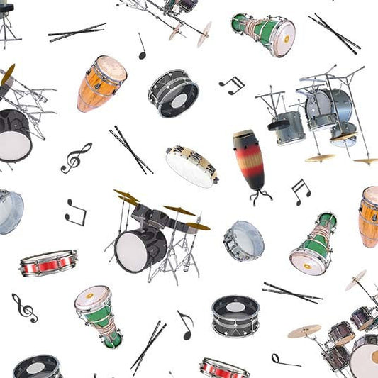 Pitch Perfect Rhythm Section Multi Michael Miller Cotton Fabric MM-DCX10476-MULT-D