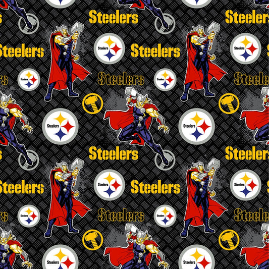Pittsburgh Steelers NFL Football Marvel Thor Fabric Traditions Cotton Fabric NFL-70398D