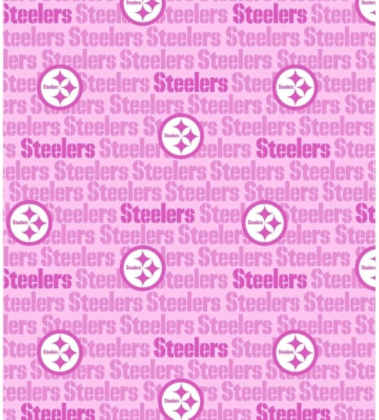 Pittsburgh Steelers NFL Football Pink Word 58" Fabric Traditions Cotton Fabric NFL-70413D