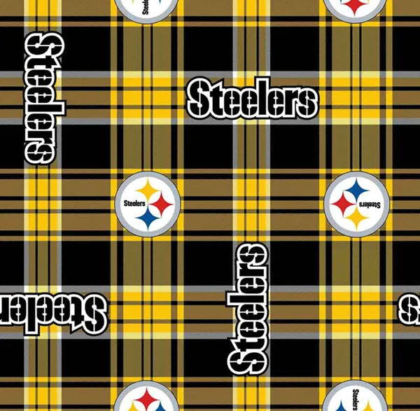 Pittsburgh Steelers NFL Football Plaid Fabric Traditions Polyester Fleece Fabric NFL-6395-D