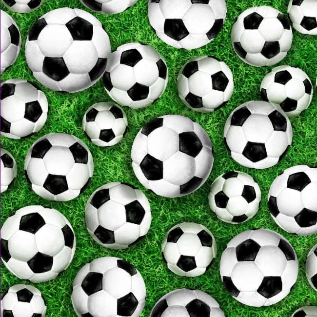 Play Ball Soccer Balls Green Oasis Fabrics Cotton Fabric OA-597771 | US Fabric Shop