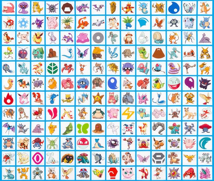 Pokemon Characters Grid Multi The Pokemon Co Robert Kaufman Cotton fabric | US Fabric Shop