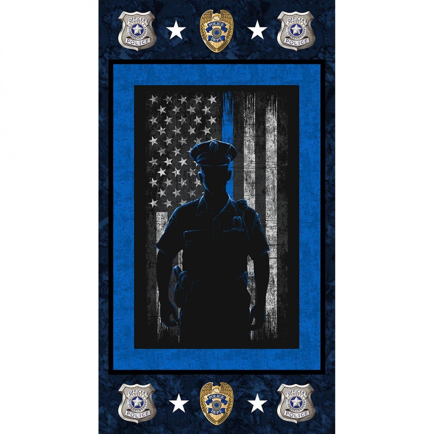 Police Serve and Protect 24" Panel Print Concepts Cotton Fabric 1195-P