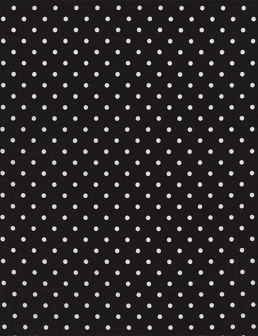 Polka Dots Black Timeless Treasures Cotton Fabric TT-DOT-CD1820-BLACK