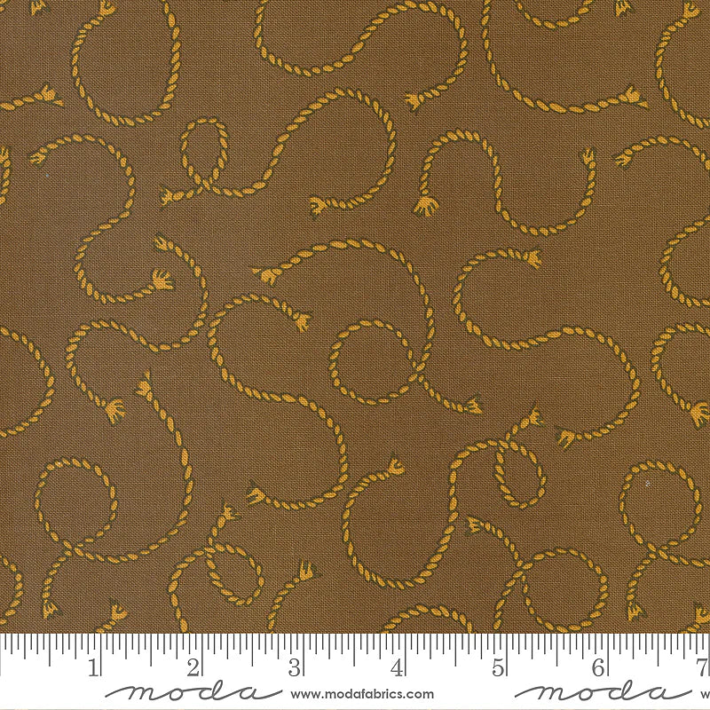 Ponderosa Rope 'Em Tossed Ropes Boot Brown Stacy Iest Hsu Moda Cotton Fabric MD-20864-22