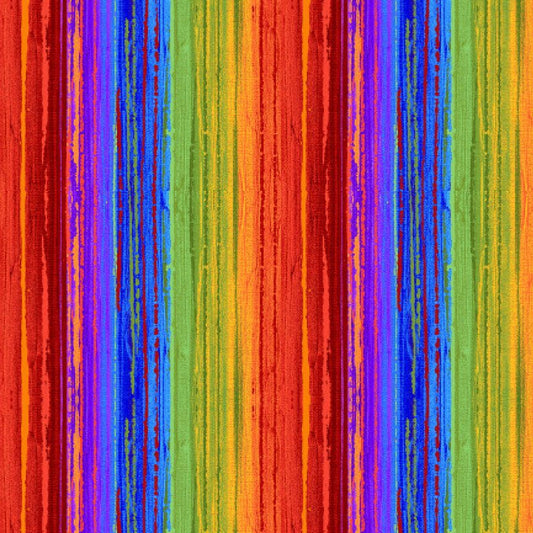 Poppy Dreams Rainbow Stipes Multi Chong-A-Hwang Timeless Treasures Cotton Fabric TT-CD3228-MULTI