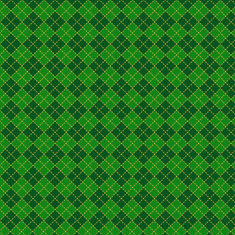 Pot of Gold Diagonal Checkin Black Kate Ward Thacker Quilting Treasures Cotton Fabric