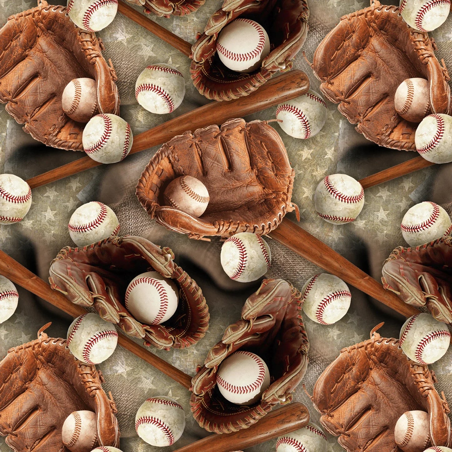 Potpourri Baseball Stars Multi David Textiles Cotton Fabric DT-DX-3089-2C-1