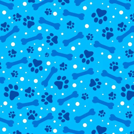 Potpourri of Novelty Paws and Bones Blue David Textiles Cotton Fabric DT-DX-4363-4C-8