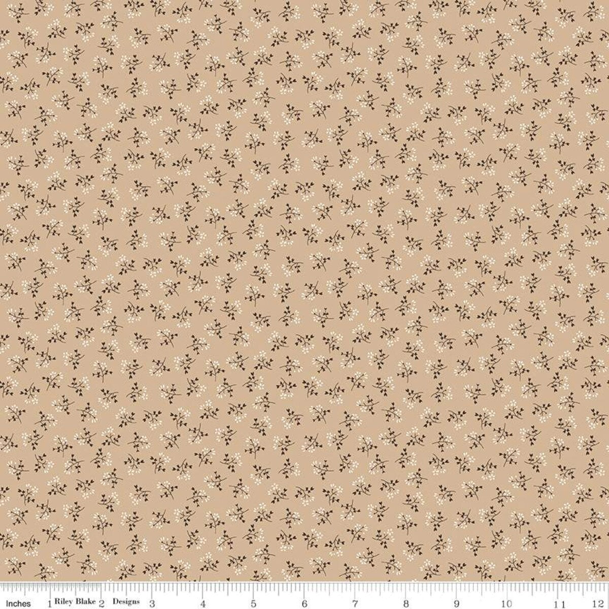 Prairie Bonnet Heirloom TeaDye Lori Holt Riley Blake Designs Cotton Fabric RB-C12307-TeaDye