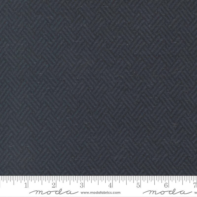Prairie Gatherings Flannels 108" Wideback Basket Weave Blenders Navy Dark Blue Primitive Gatherings Moda Cotton Fabric MD-108033-18F