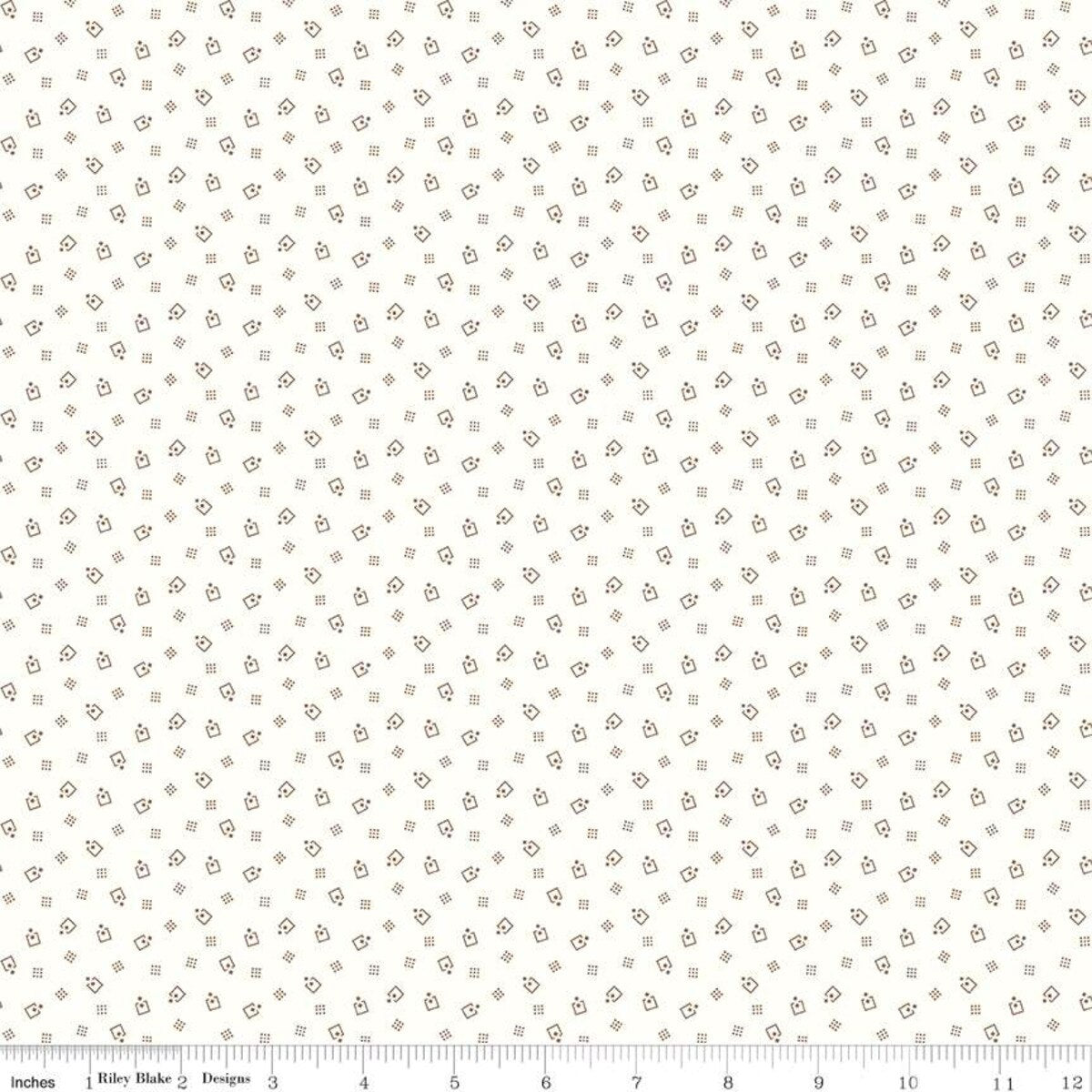 Prairie Mercantile Chestnut Cream Lori Holt Riley Blake Designs Cotton Fabric RB-C12311-CHESTNUT