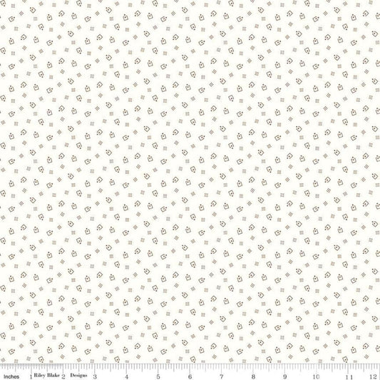 Prairie Mercantile Chestnut Cream Lori Holt Riley Blake Designs Cotton Fabric  RB-C12311-CHESTNUT
