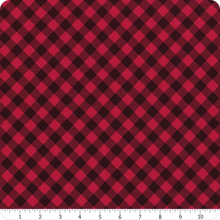 Priscilla's Pretty Plaids Bias Buffalo Check Red and Black Priscilla Blain Henry Glass Cotton Fabric HG-9300-89