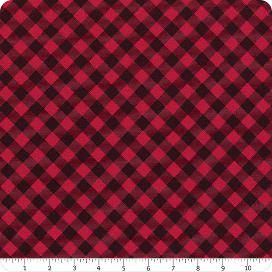 Priscilla's Pretty Plaids Bias Buffalo Check Red and Black Priscilla Blain Henry Glass Cotton Fabric HG-9300-89
