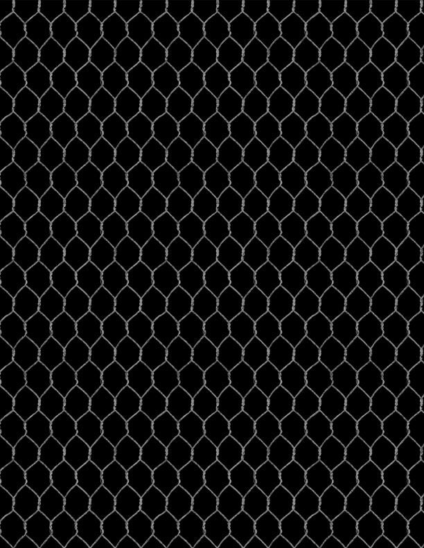 Proud Rooster Chicken Wire Black Susan Winget Wilmington Prints Cotton Fabric