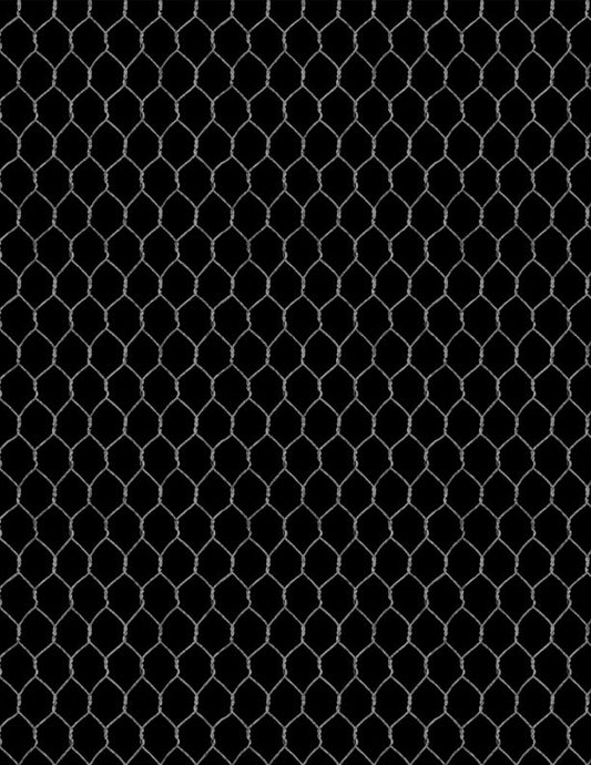 Proud Rooster Chicken Wire Black Susan Winget Wilmington Prints Cotton Fabric
