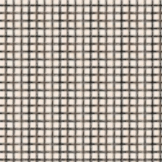 Proud Rooster Plaid Ivory Black Susan Winget Wilmington Prints Cotton Fabric