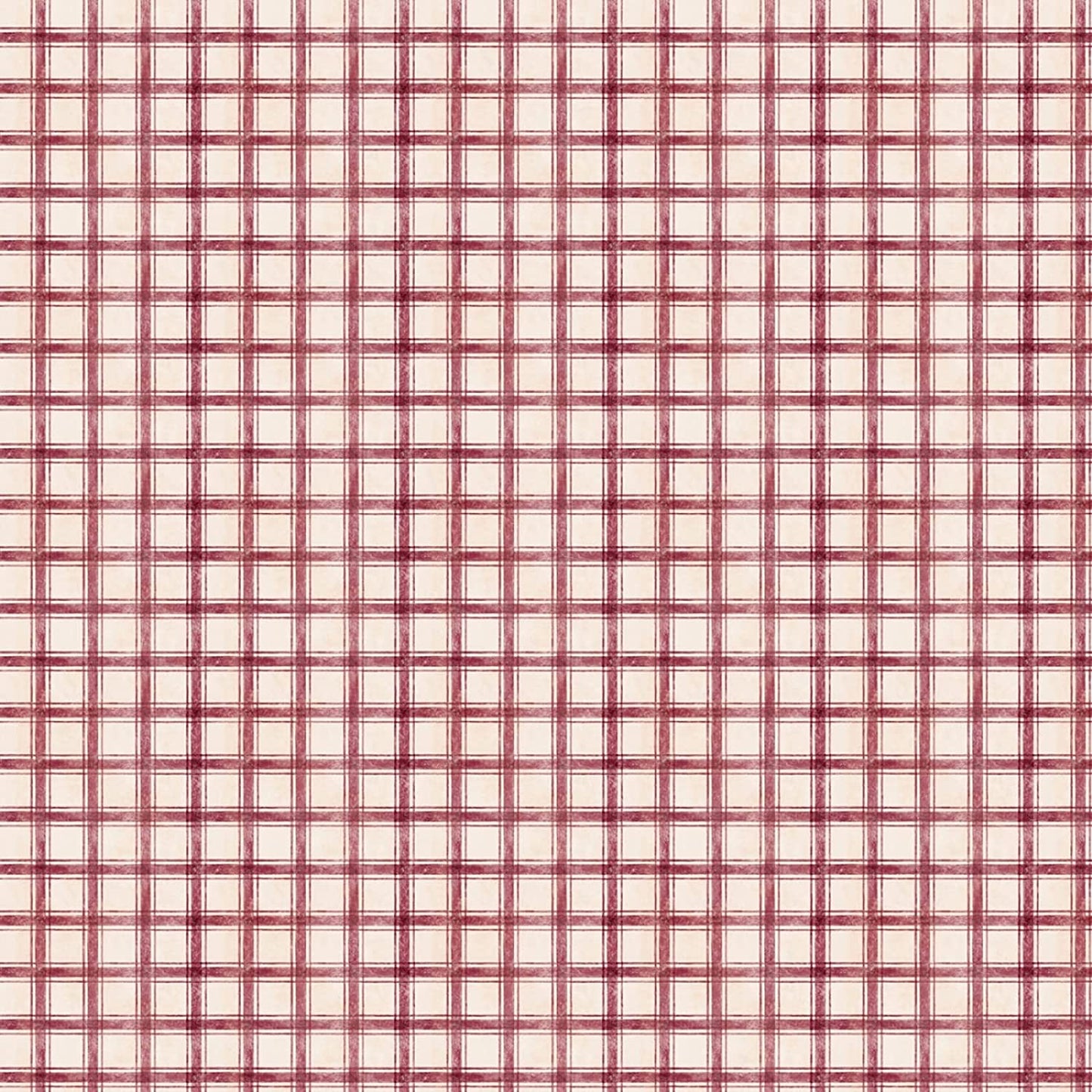 Proud Rooster Plaid Ivory Red Susan Winget Wilmington Prints Cotton Fabric