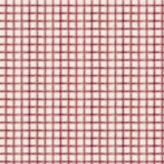 Proud Rooster Plaid Ivory Red Susan Winget Wilmington Prints Cotton Fabric