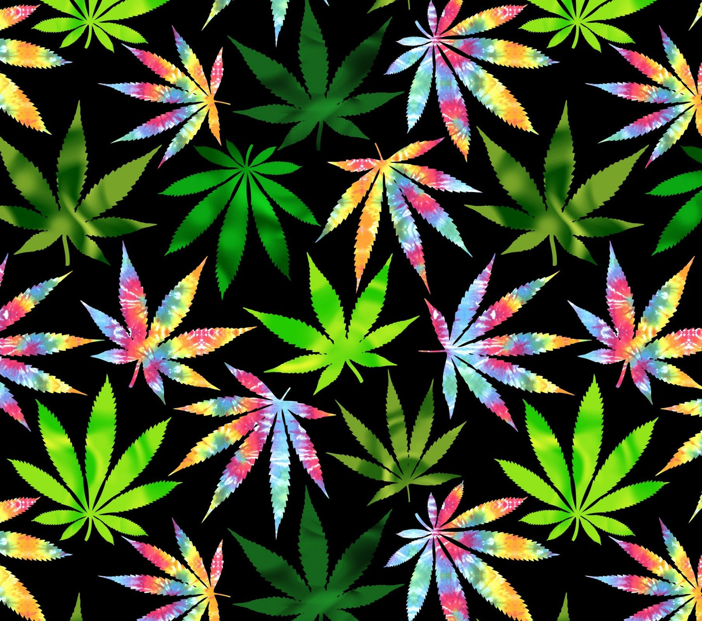 Psychedelic Cannabis Green David Textiles Cotton Fabric DT-6363-0C