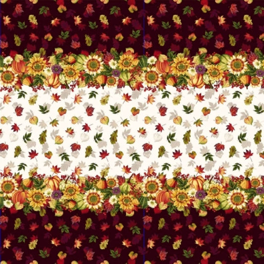 Pumpkin Harvest Border Stripe Color Principle Henry Glass Cotton Fabric