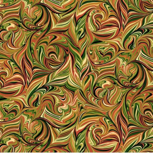 Pumpkin Harvest Marble Harvest Color Principle Henry Glass Cotton Fabric