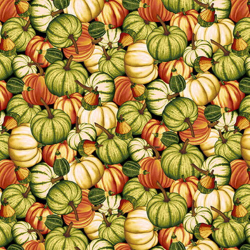 Pumpkin Harvest Pumpkin Toss Color Principle Henry Glass Cotton Fabric HG-2663-35-Pumpkin HG-2663-35-Pumpkin
