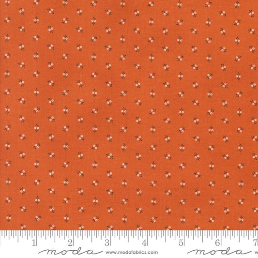 Pumpkin Spice Gatherings Berry Sprig Trumpet Vine Orange Primitive Gatherings Moda Cotton Fabric MD-49295-20